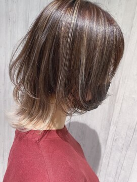 リアイス(Re:ICE) ミニウルフ/くすみブルー/流れるレイヤー/インナーハイライト