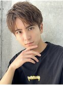 ハーフアップバングツーブロック刈り上げかき上げショート