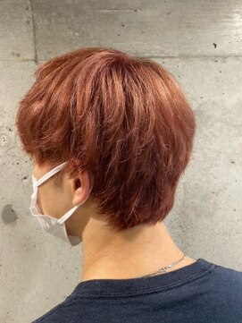 ヘアーアンドメイク ファット(Hair&Make PHAT) メンズショートピンクベージュカラー20代30代