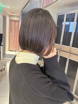 ヘアサロンガリカアオヤマ(hair salon Gallica aoyama)&nbsp;【坂本拓麻】透明感ベージュ内巻きボブぱっつんボブぷつっとボブ