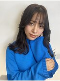 韓国ヘアシースルーバング/くびれ巻きスタイル