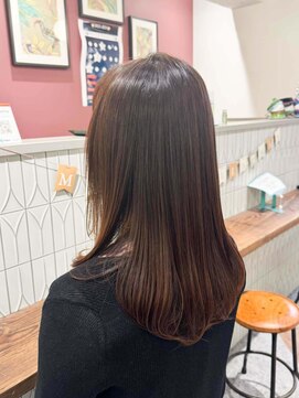 ムーン(moon) #ハッシュカット#フルバング#似合わせカット#レッドブラウン