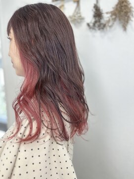 ジウ 上通り(JIU) 20代30代小顔ゆるふわミディインナーレッド