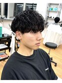 【強め波巻きパーマ】刈り上げマッシュメンズパーマスパイラル