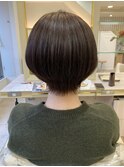 大人ショートボブ丸みショートカットマッシュショート前髪あり