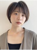 似合わせショート レイヤー 丸み 小顔カット グレージュカラー