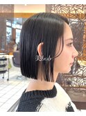 20代30代プツッと小顔切りっぱなし髪質改善ストレートボブ