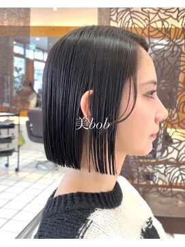 ヘアーアンドメイク サワ 上田本店(SAWA) 20代30代プツッと小顔切りっぱなし髪質改善ストレートボブ