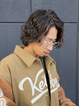 ビカム 名駅(become) 【サーフカールパーマ】名古屋メンズパーマウルフセンターパート