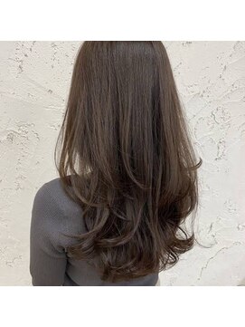 アース 天満橋店(HAIR & MAKE EARTH) 20代30代40代ロングウルフインナーカラーオリーブグレージュ