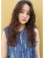 レジュアル(RESSUAL) パーマストレートくびれヘアアプリコットオレンジ