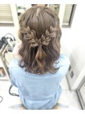 編み込みアレンジ