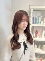 ラファンジュ ヘアー(Rohange hair)&nbsp;チェリーピンク/シースルーバング/ミックス巻き