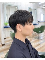 ルートヘア 辻堂店 辻堂メンズ前髪縮毛矯正ナチュラルマッシュ韓国ヘア黒髪ショート
