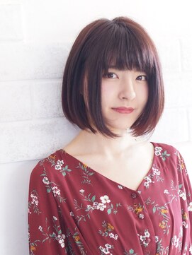 イツキ ヘアーデザイン(ITSUKI hair design) 小顔ナチュラルミディアムボブ  20代30代40代 人気ピンク