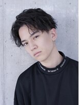 黒髪×センターパート×アップバング×スパイラルパーマ[表参道]