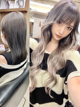 ディア(.eer) ハイトーンエクステ×グラデーション/シルバーアッシュ/南船場