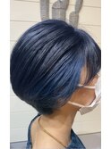 ショート×ネイビー