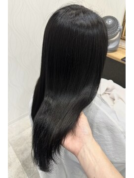 ヘアーカルチャー おゆみ野店(HAIR CULTURE) ロングストレートさらさらブラックカラー髪質改善