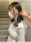 イヤリングカラー/ホワイトグレー