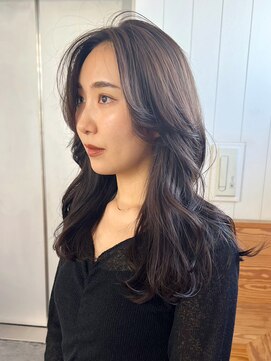 アルバム 銀座(ALBUM GINZA) オリーブベージュ_切りっぱなしボブエアリーロング_ba481731