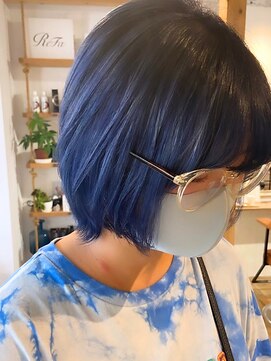 ヘアリゾート粋 新宿三丁目本店 ショートボブ/コバルトブルー