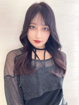 ルイマダーナ 栄店(LOUIMADNA) ピンクラベンダー 韓国ヘア くびれレイヤー ブリーチなし