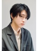 茨木/人気のメンズヘア黒髪センターパート