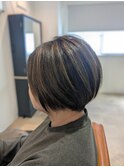 白髪ぼかし脱白髪染め似合わせショートボブ40代50代60代♪
