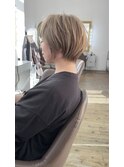 大人可愛い30代40代50代60代/ショートヘア/白髪ぼかし/別府/大分