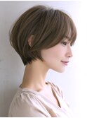 ☆ホワイトグレージュミニウルフデジタルパーマチェリーブラウン