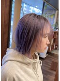 顔まわりレイヤーボブ×ラベンダーカラー【岩本大樹】