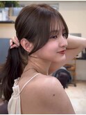 美髪レイヤーカット/顔まわりレイヤー/前髪/結んでも可愛い