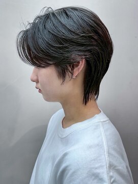 アイティーバイアルバム 下北沢店(IT by ALBUM) 韓国マッシュブルーブラックフェザーパーマ_ba550611