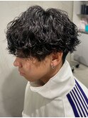再現性高い波巻きスパイラルパーマ×刈り上げマッシュ