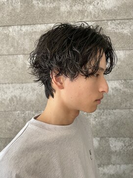 ニアウ 伊勢崎連取店(Niau) メンズマッシュウルフシャドウパーマメンズパーマ