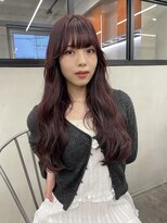 ニコ トウキョウ 渋谷(nico TOKYO)&nbsp;ダブルカラーチェリーレッドピンクブラウン韓国レイヤーロング