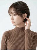 シースルーバングひし形ナチュラルショートマッシュ20代30代A28