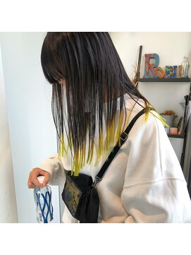 ロビン アンド ダルク(robin&darc) 【代官山】ネオンイエロー裾カラー【超音波トリートメント】