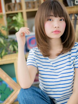 カバーヘア ブリス 大宮西口(COVER HAIR bliss) 大人かわいい小顔ミルクティーブラウンロブc4大宮20代30代40代