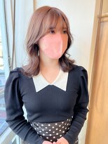 ラボヌールヘアーレーヴ 池袋店(La Bonheur hair reve)&nbsp;【志村】ミルクティーブラウン×シースルー前髪と韓国ミディアム