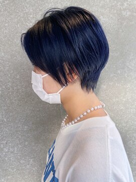 アイティーバイアルバム 藤沢店(IT by ALBUM) ショートブルー_ショコラベージュボブルフベビーバング_ba344782