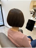 前下がりボブ　ダークグレージュ　髪質改善トリートメント