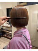 【山川千影】ショートボブ10代20代ブリーチ無し暖色オレンジ