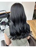 ブリーチなしカラー　艶髪ブルーブラック