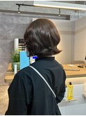 外ハネボブのコテ巻き風パーマ