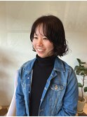 垢抜け　外ハネ　ボブレイヤー　パーマ【30代/40代/50代】