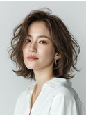 クラゲヘアー/小顔/ココアベージュ/オリーブグレー/川西