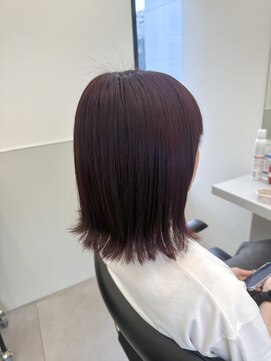 ゴウトゥデイシェアサロン 町田店(GO TODAY SHAiRE SALON) ブリーチなしボルドー/外ハネボブ【町田】