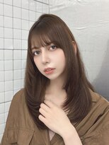 ロムーク 表参道(LOMKH)&nbsp;冬の小顔ロングレイヤーカット顔周りシールエクステブルーカラー